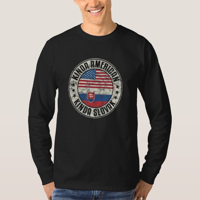 Dual Citizenship American Slovak Slovakia Usa Flag T-Shirt (Front)