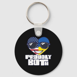 Dual Citizenship Proudly Both Usa Ukraine Keychain