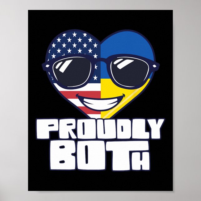 Dual Citizenship Proudly Both Usa Ukraine  Poster (Front)