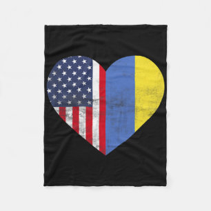 Dual Citizenship Usa Ukraine Heart American Ukrain Fleece Blanket