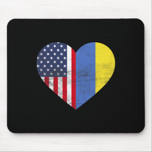Dual Citizenship Usa Ukraine Heart American Ukrain Mouse Pad