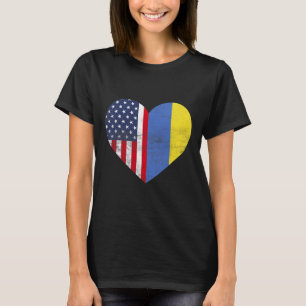 Dual Citizenship Usa Ukraine Heart American Ukrain T-Shirt