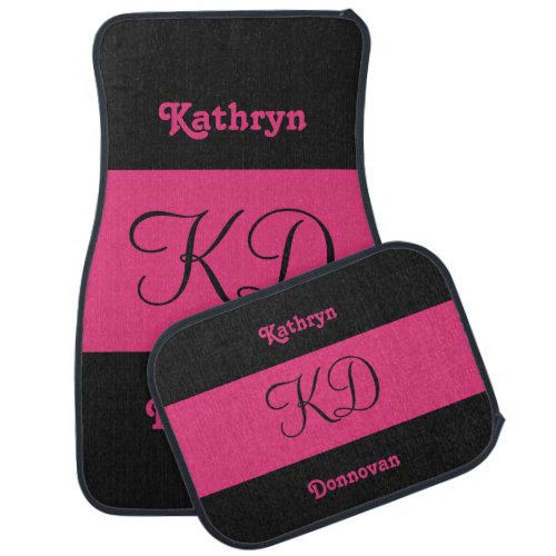 Dual Color custom name  monogram car floor mats