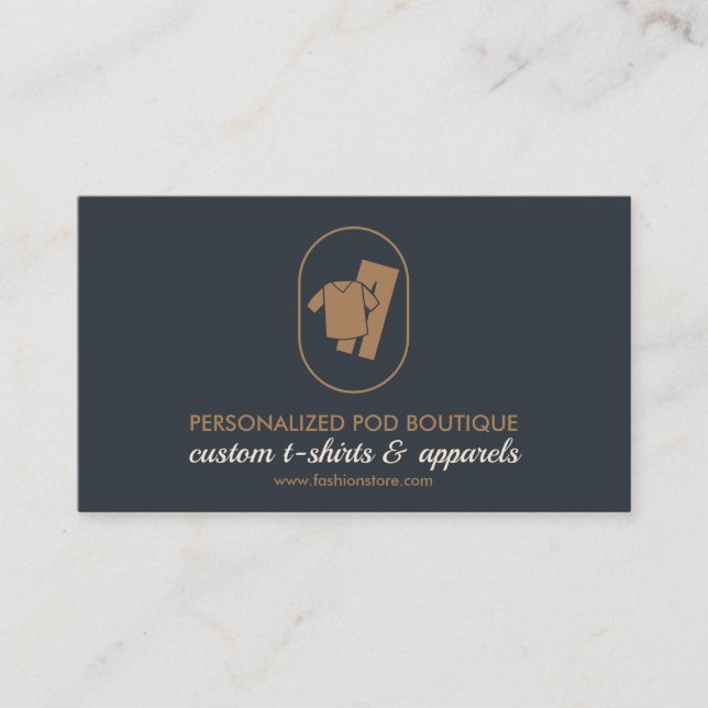 Dual Color Heat Transfer Vinyl Apparel Clothing Business Card (Front)
