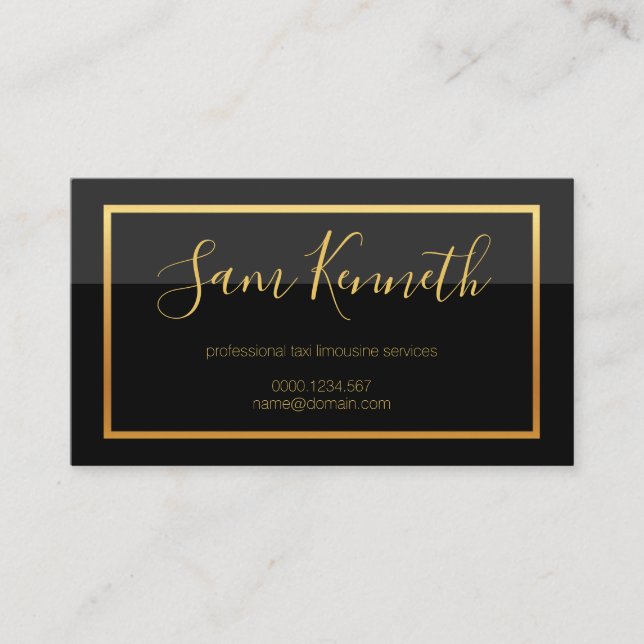 Dual Column Tone Colors Professional Chauffeur Business Card (Front)
