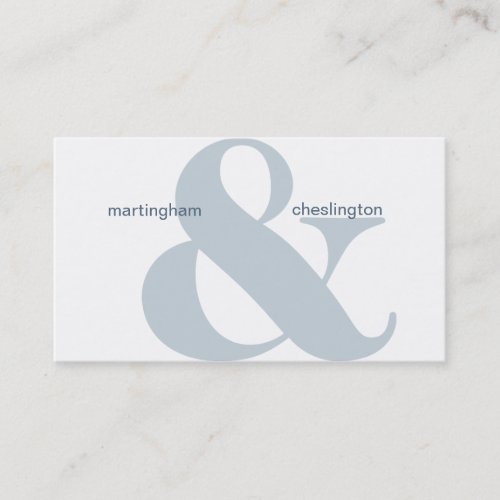 Dual Company Name Blue Ampersand Business Card