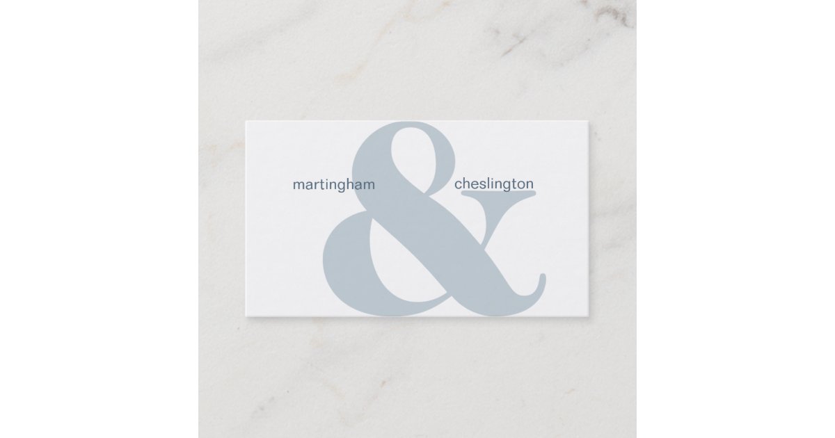 Dual Company Name Blue Ampersand Business Card | Zazzle