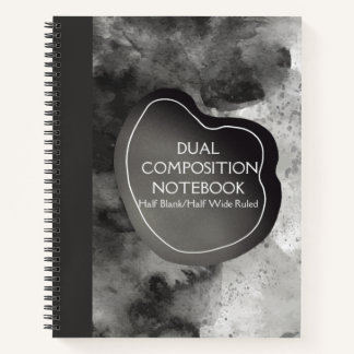 DUAL COMPOSITION GRAY HALF BLANK/WIDE RULED NOTEBOOK