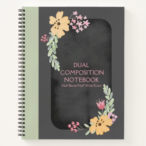 DUAL COMPOSITION HALF BLANKWIDE RULED NOTEBOOK