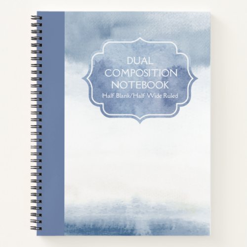 DUAL COMPOSITION TRI_COLORED BLANKWIDE RULED   NOTEBOOK