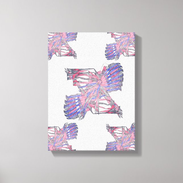 Dual Entities Pink and Blue Abstract Canvas Print (Front)