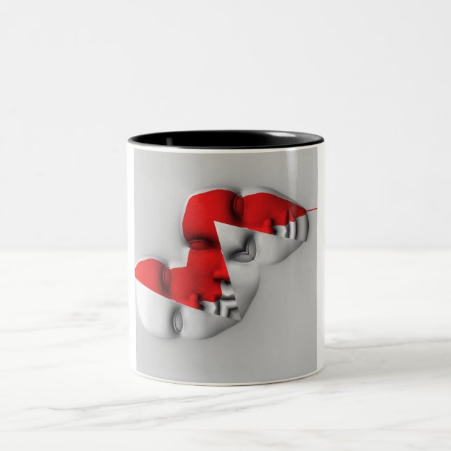 Dual Face Mask Two-Tone Coffee Mug (Center)