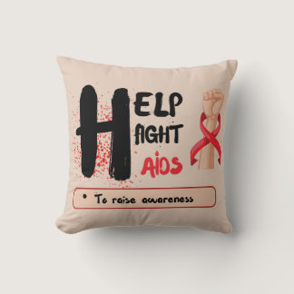 Dual Faces of Hope: Help Fight AIDS Day Awareness Throw Pillow