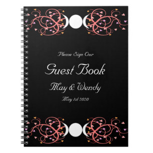 Dual Goddess Wiccan Lesbian Handfasting Guestbook Notebook