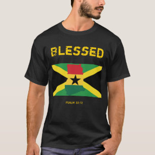 Dual Heritage Christian JAMAICA GHANA Flag T-Shirt