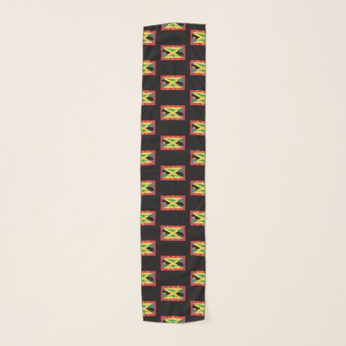 Dual Heritage JAMAICA GRENADA Combined Flag BLACK Scarf