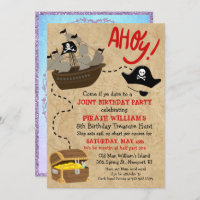 DUAL INVITE - Pirate and Mermaid Birthday Invite