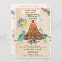 DUAL INVITE - Unicorn and Dinosaur Birthday Invite