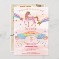 DUAL INVITE - Unicorn and Dinosaur Birthday Invite