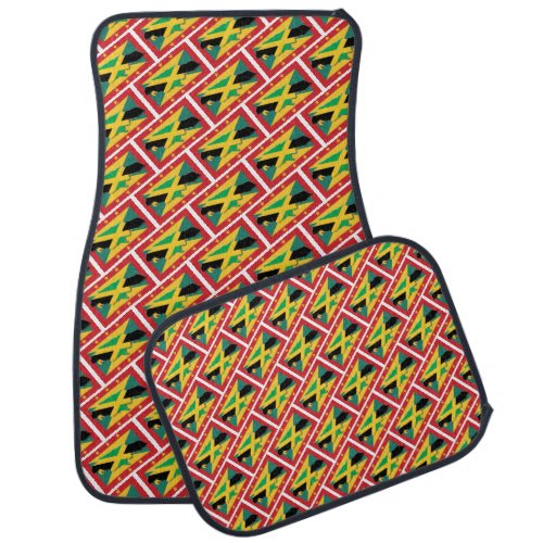 Dual JAMAICA GRENADA FLAGS Modern Patriotic Car Floor Mat