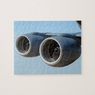 Dual Jet Engines in Blue Sky Jigsaw Puzzle