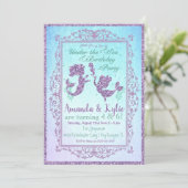 DUAL Mermaid Party Under the Sea Birthday Card (Standing Front)
