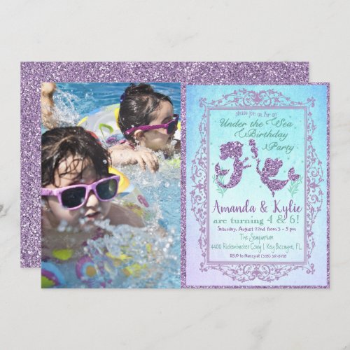 DUAL Mermaid Party Under the Sea Birthday Card