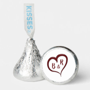 Dual Monogram Wedding Valentine Heart Hershey®'s Kisses®
