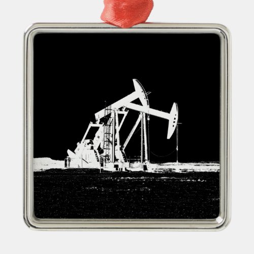 Dual Oil Well Pumping Unit Metal Ornament