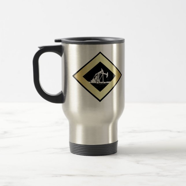 Dual Oil Well Pumping Units (Customizable) Travel Mug (Left)