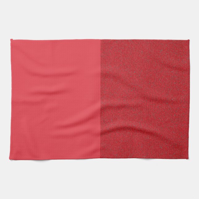Dual-Panel Tomato Red Kitchen Towel – Customizable (Horizontal)