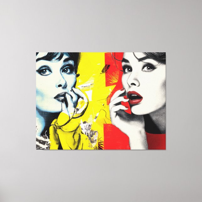 Dual pop art portrait  canvas print (Front)