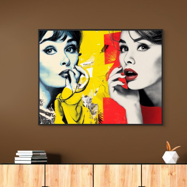 Dual pop art portrait  canvas print (Creator Uploaded)
