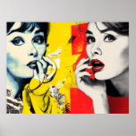Dual pop art portrait  poster