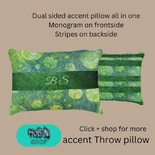 dual sided blue green abstract multicolor accent pillow