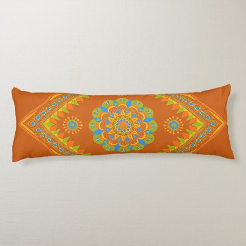 Dual_Sided Boho Tile Design Body Pillow