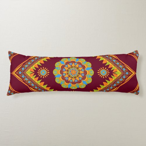 Dual_Sided Boho Tile Design Body Pillow