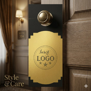 Dual-Sided Door Hanger with QR Code and Logo