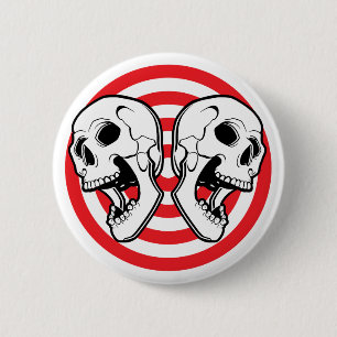 Dual Skull Target Pinback Button