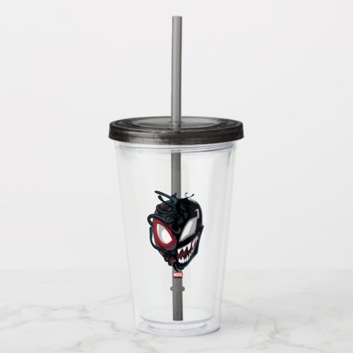 Dual Spider_Man Miles Morales  Venom Head Acrylic Tumbler