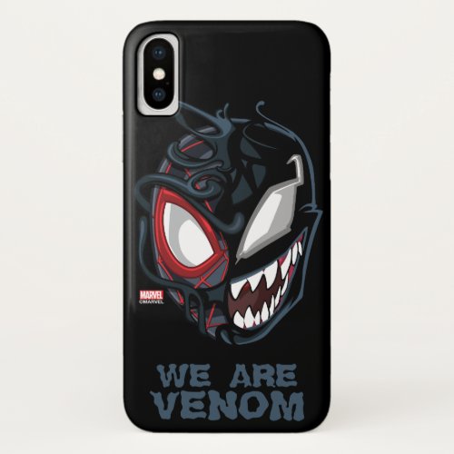 Dual Spider_Man Miles Morales  Venom Head iPhone X Case