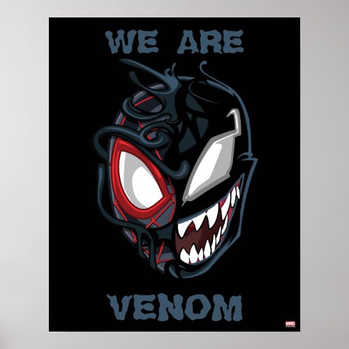 Dual Spider_Man Miles Morales  Venom Head Poster