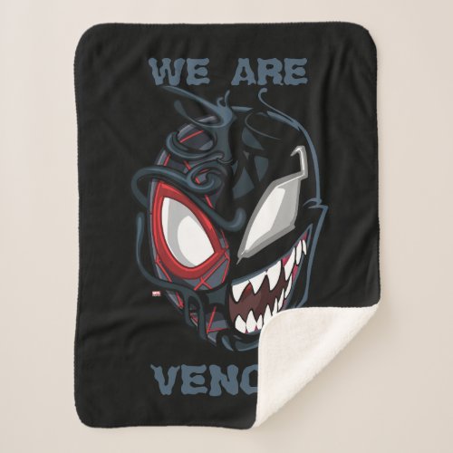 Dual Spider_Man Miles Morales  Venom Head Sherpa Blanket