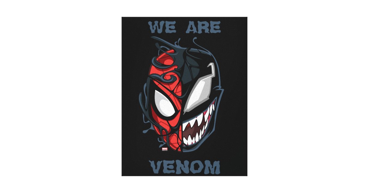 Dual Spider-Man Peter Parker & Venom Head Canvas Print | Zazzle