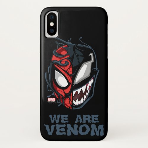 Dual Spider_Man Peter Parker  Venom Head iPhone X Case