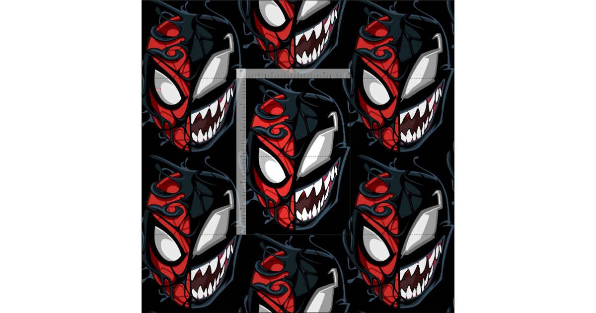 Dual Spider-Man Peter Parker & Venom Head Fabric | Zazzle