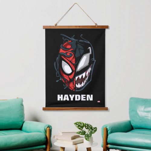 Dual Spider_Man Peter Parker  Venom Head Hanging Tapestry