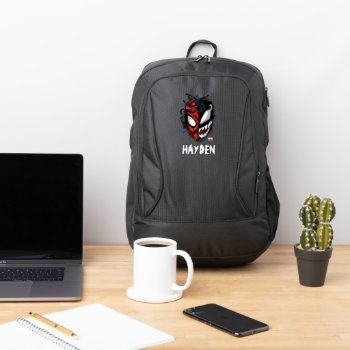 Dual Spider-man Peter Parker & Venom Head Port Authority® Backpack by spidermanclassics at Zazzle