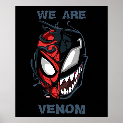 Dual Spider_Man Peter Parker  Venom Head Poster