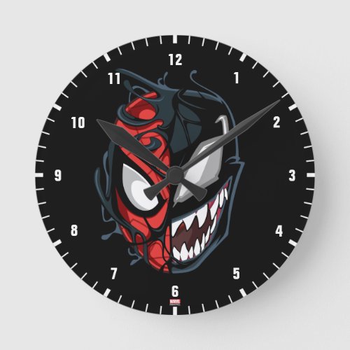 Dual Spider_Man Peter Parker  Venom Head Round Clock